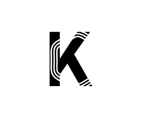 Abstract Line K Letter Icon Design