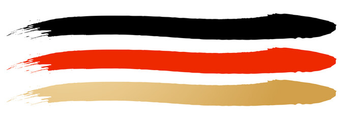 Obraz premium アナログタッチ素材：筆の質感 墨 インク 筆模様 波模様 