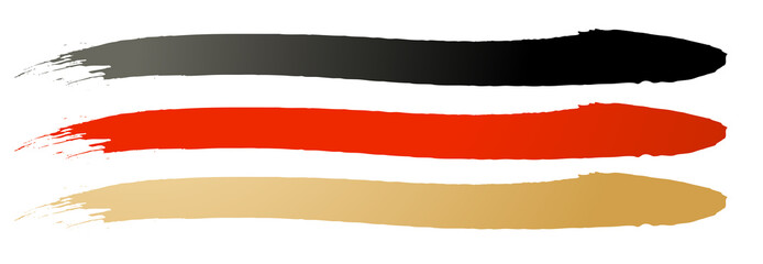 Obraz premium アナログタッチ素材：筆の質感 墨 インク 筆模様 波模様 