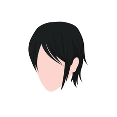 Graphic design hairstyle men Illustration vector On anime or comic style. man hair style logo vector