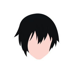 Graphic design hairstyle men Illustration vector On anime or comic style. man hair style logo vector