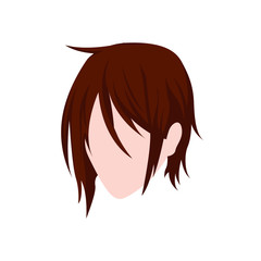 Graphic design hairstyle men Illustration vector On anime or comic style. man hair style logo vector