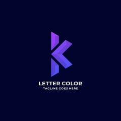 Vector Logo Illustration Letter K Gradient Colorful