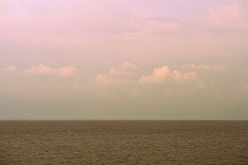 Mediterranean seascape near the city of Cefalu on the Sicily island, Italy. Retro style toned