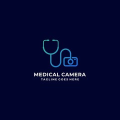 Vector Logo Illustration Medical Camera Gradient Colorful