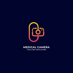 Vector Logo Illustration Medical Camera Gradient Colorful