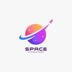 Vector Logo Illustration Space Galaxy Gradient Colorful