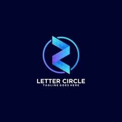 Vector Logo Illustration Letter S With Circle Gradient Colorful