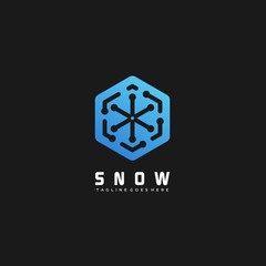 Vector Logo Illustration Snow Line Shape Gradient Colorful