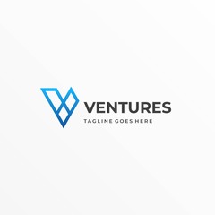 Vector Logo Illustration Letter V Gradient Colorful Style