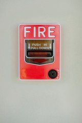 Fire alarm switch. Push in pull down fire alarm
