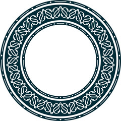 Abstract round frame with chained fishing hooks.