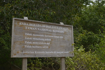 Sign Board in Komodo National Park