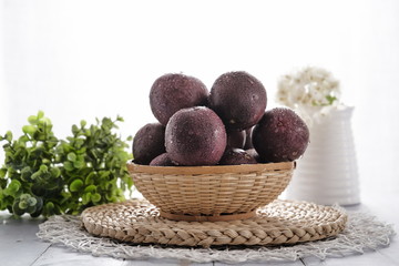 The delicious passion fruit is a tropical fruit