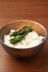 紫蘇巻きをのせたご飯