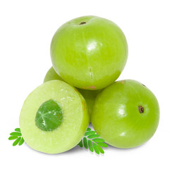 Indian gooseberry isolated on white background