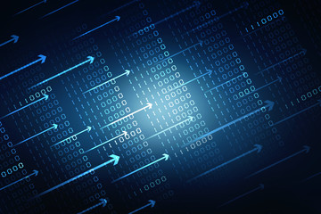2d illustration abstract digital binary data on computer screen
