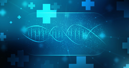 2d render of dna structure, abstract background