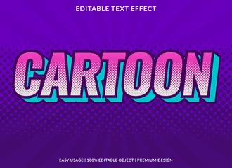 cartoon text effect template with retro type style and pop art text concept use for brand label and logotype 
