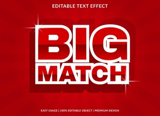 big match text effect template with bold type style and 3d text concept use for brand label and logotype 
