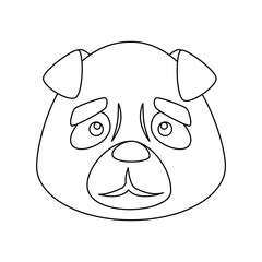 face of cute dog animal isolated icon vector illustration design