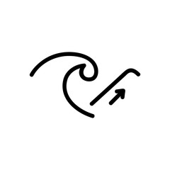 Tsunami icon vector. Thin line sign. Isolated contour symbol illustration
