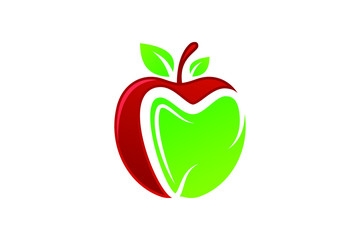 Apple with a Bite Taken Out Showing a Dental Health Logo for a Practice