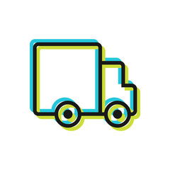 Truck, flat icon isolated. Cargo transportation, delivery of goods