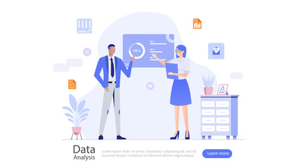 SEO Analytics Team Vector Illustration Concept , Suitable for web landing page, ui, mobile app, editorial design, flyer, banner, and other related occasion