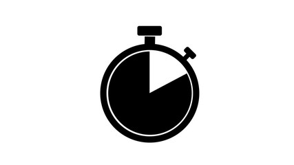 stopwatch web black icon isolated on white background