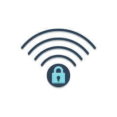 Color illustrationicon for wifi security