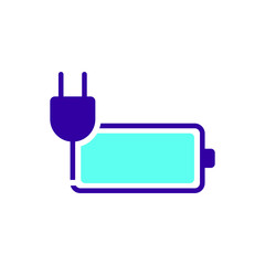 Battery charge, electric plug icon