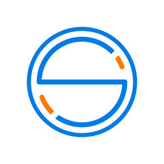 S letter logo on circle, clean logo icon