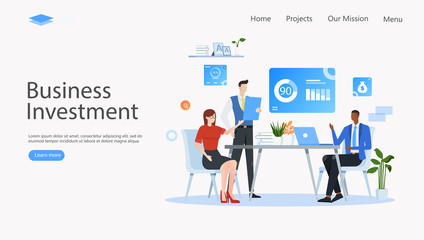 Business Investment Vector Illustration Concept , Suitable for web landing page, ui, mobile app, editorial design, flyer, banner, and other related occasion