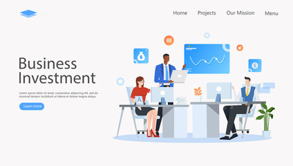 Business Investment Vector Illustration Concept , Suitable for web landing page, ui, mobile app, editorial design, flyer, banner, and other related occasion