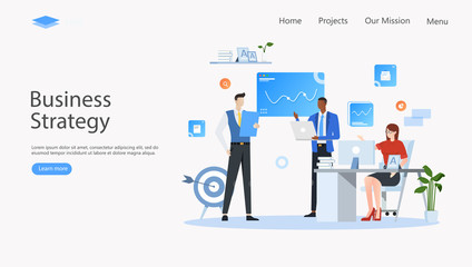 Business Strategy Vector Illustration Concept , Suitable for web landing page, ui, mobile app, editorial design, flyer, banner, and other related occasion