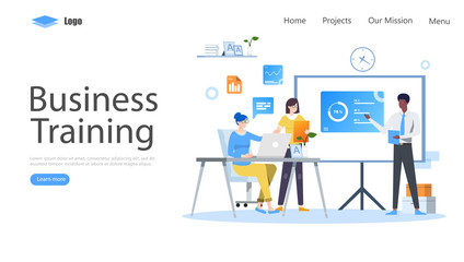 Business Training or Courses Vector Illustration Concept , Suitable for web landing page, ui, mobile app, editorial design, flyer, banner, and other related occasion