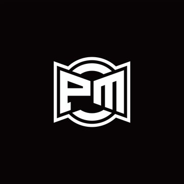 P.m logo design premium vector PNG - Similar PNG