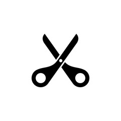 SCISSOR CUT ICON LOGO TEMPLATE