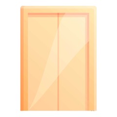 Gold elevator icon. Cartoon of gold elevator vector icon for web design isolated on white background