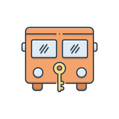 Color illustrationicon for bus protection 