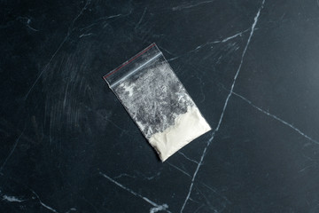 addiction: dosed packaging of narcotic substances, cocaine, heroin
