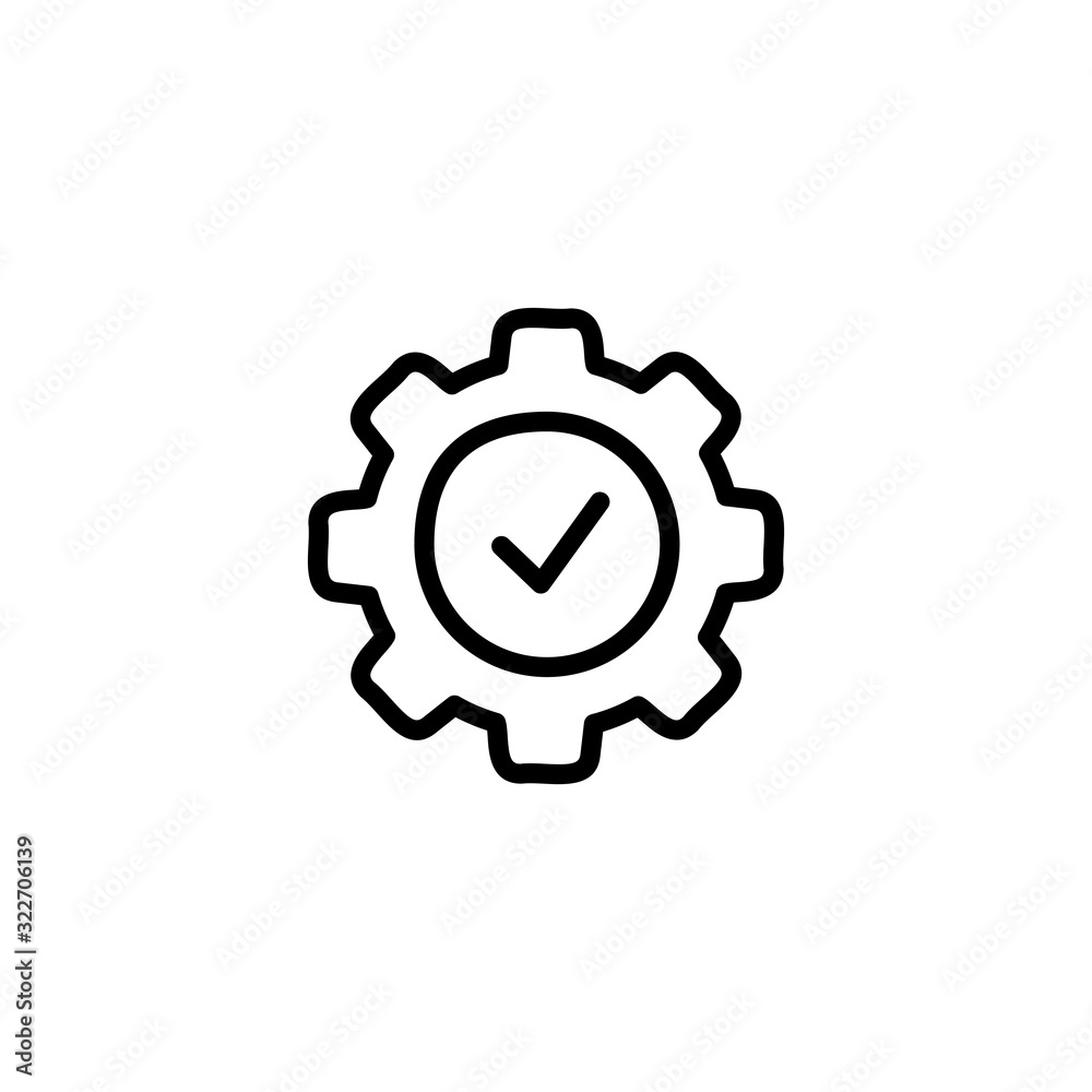 Canvas Prints simple check line icon.