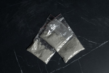 addiction: 3 dosage packs of narcotic substances, cocaine, heroin