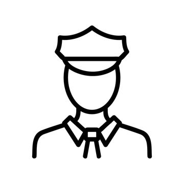 police icon vector. Thin line sign. Isolated contour symbol illustration