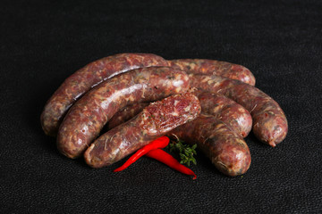 Fototapeta premium Raw lamb sausages