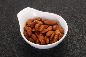 Almonds nuts heap