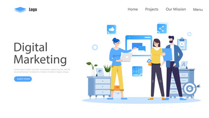 Digital Marketing Vector Illustration Concept, Suitable for web landing page, ui, mobile app, editorial design, flyer, banner, and other related occasion