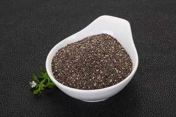Dietary Chia seeds in the bowl