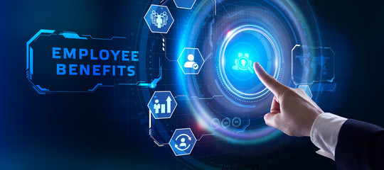 Business, Technology, Internet and network concept. Shows the inscription: EMPLOYEE BENEFITS.
